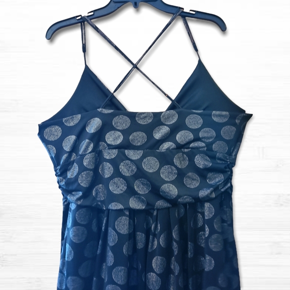 Black & Grey Metalic Polka-dot Plus Size Dress - Picture 11 of 13